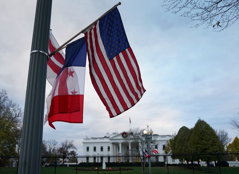 The three flags can be spotted all over Washington. Reuters