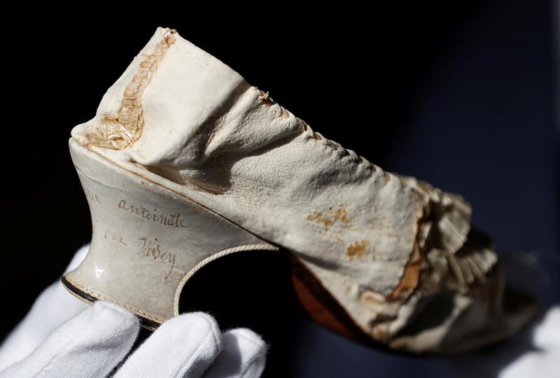 A shoe made of goatskin that belonged to late French queen Marie Antoinette will go under the hammer in Versailles. Reuters