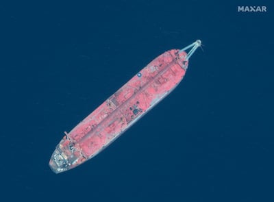 A handout satellite image released July 15, 2020 shows a close up view of FSO Safer oil tanker anchored off the marine terminal of Ras Isa, Yemen June 17, 2020. Picture taken June 17, 2020. Satellite image ©2020 Maxar Technologies via REUTERS ATTENTION EDITORS - THIS IMAGE HAS BEEN SUPPLIED BY A THIRD PARTY. MANDATORY CREDIT. NO RESALES. NO ARCHIVES. MUST NOT OBSCURE WATERMARK