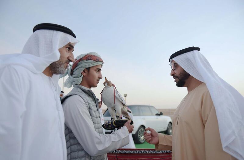 Sheikh Hamdan bin Zayed, Ruler's Representative in the Western Region، attends the the Al Dhafra Festival.