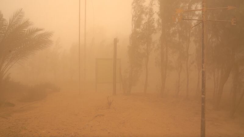 A sandstorm in southern Jordan affected visibility and forced the closure schools on April 25, 2022. The National