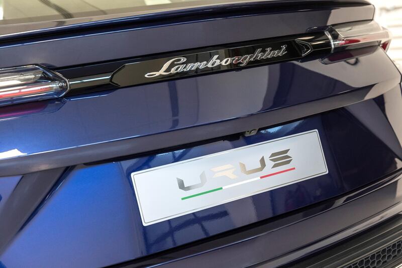 DUBAI, UNITED ARAB EMIRATES. 22 JANUARY 2018. The new Lamborghini Urus SUV at the Lamborghini showroom on Sheikh Zayed Rd. (Photo: Antonie Robertson/The National) Journalist: Adam Workman. Section: Motoring.