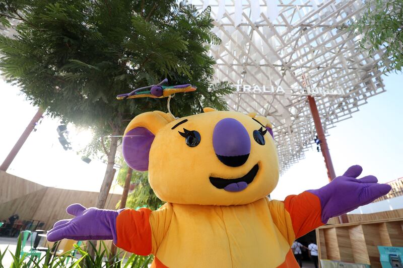 A mascot outside the Australia pavilion on the 10th day of Expo 2020 Dubai. Chris Whiteoak / The National