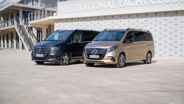 Mercedes showcased the 2024 V-Class and EQV in Cannes on the French Riviera. Photo: Mercedes