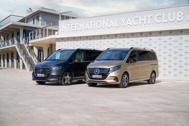 Mercedes showcased the 2024 V-Class and EQV in Cannes on the French Riviera. Photo: Mercedes