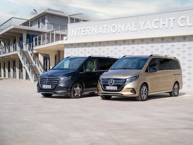 Mercedes showcased the 2024 V-Class and EQV in Cannes on the French Riviera. Photo: Mercedes