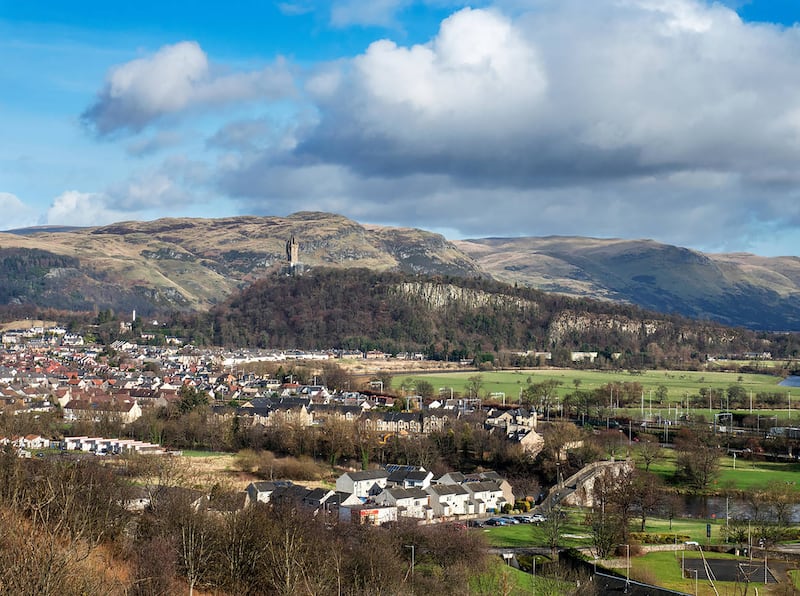 The Wallace Monument from Mote Hill, City of Stirling, Scotland. Photo: Alamy