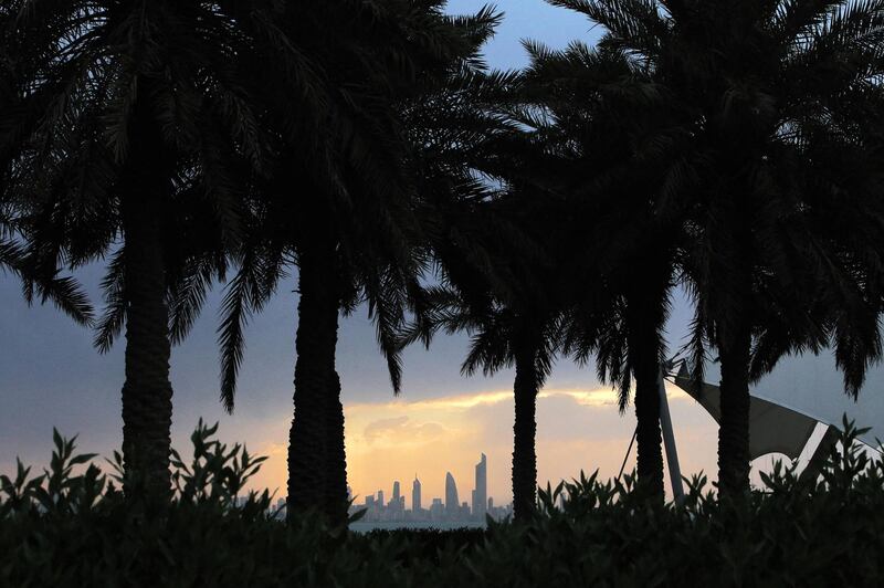The Kuwait City skyline as the Sun goes down. AFP