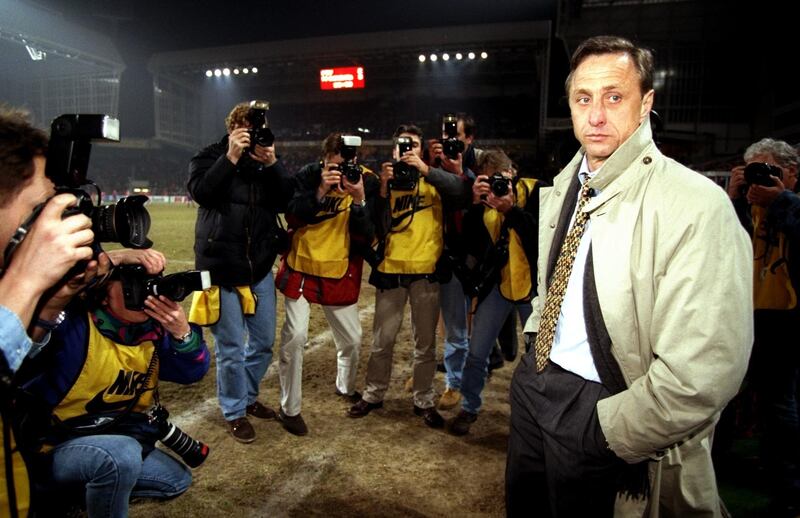 18 Mar 1996:  Portrait of Barcelona Coach Johan Cruyff before the UEFA Cup match against PSV Eindhoven at the Philips Stadion in Eindhoven, Holland. \ Mandatory Credit: Gary M Prior/Allsport