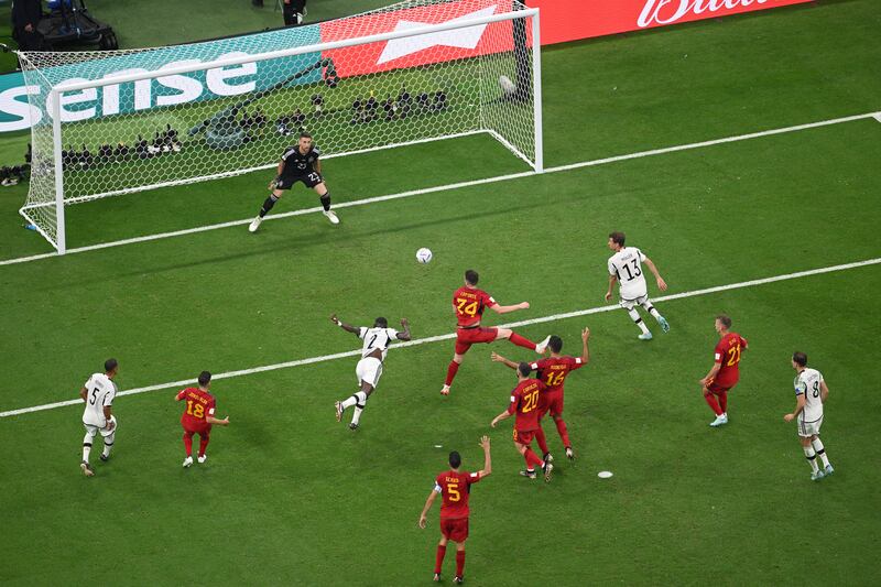 Antonio Rudiger scores for Germany, only for VAR to intervene. Getty