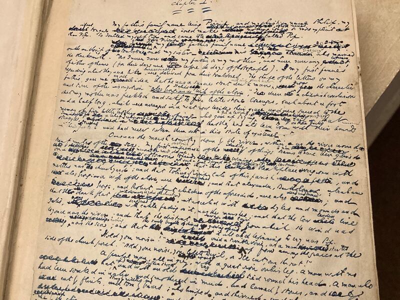 The original manuscript of Charles Dickens' Great Expectations in the Wisbech & Fenland Museum. Photo: Stephen McGregor
