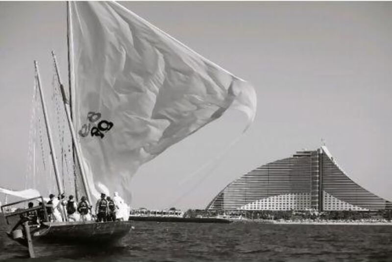 Traditional dhows have plied the Gulf for centuries, laden with dates, fish and spices, but the focus in Dubai at the recent Louis Vuitton Trophy was on speed. (Matilde Gattoni / ArabianEye.com)