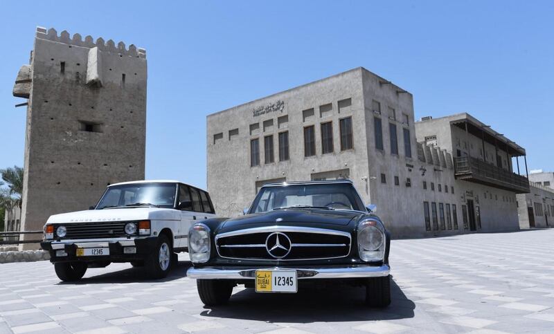 Classic cars in Dubai to get new license plates. Courtesy: RTA