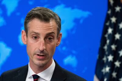 US State Department spokesman Ned Price speaks during a news conference in Washington. Reuters