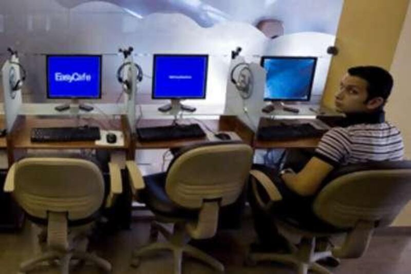 Internet services to Middle East customers, such as this internet cafe in Damascus, have been reduced after three key undersea cables were cut.