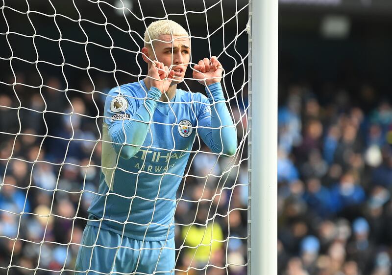 Phil Foden – 7. Lively all afternoon, drifting across the attacking line as City continue to operate with a fluid front three. Snatched at a chance to make it 2-0. Getty Images