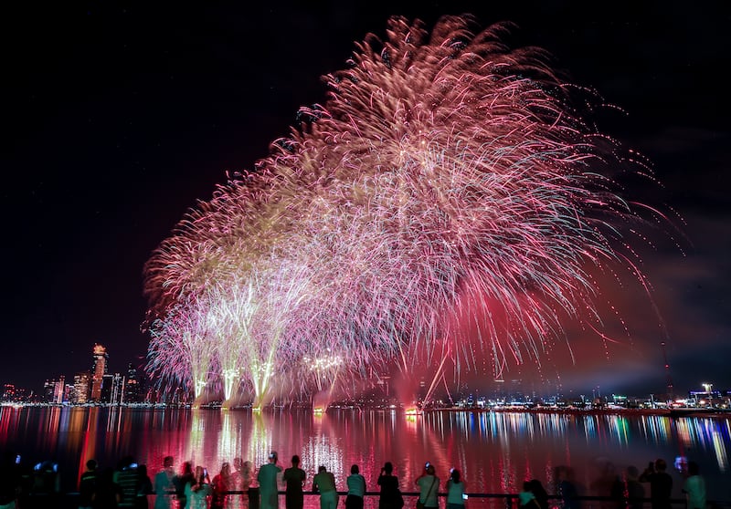 Eid fireworks light up the sky on the Corniche in Abu Dhabi. All photos: Victor Besa / The National