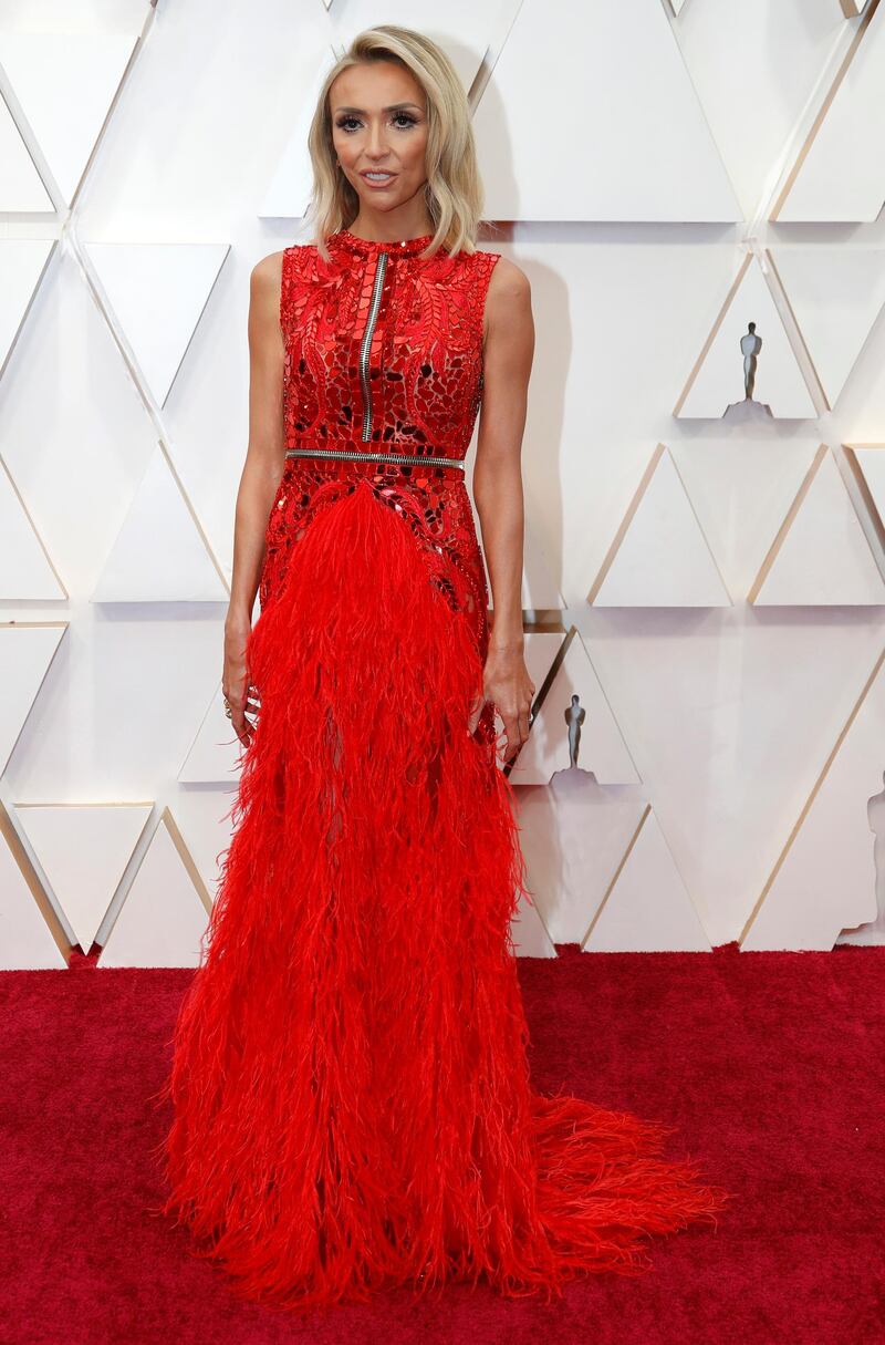 Giuliana Rancic, wearing Atelier Zuhra, poses on the red carpet during the 92nd Academy Awards in Hollywood on February 9, 2020. Reuters