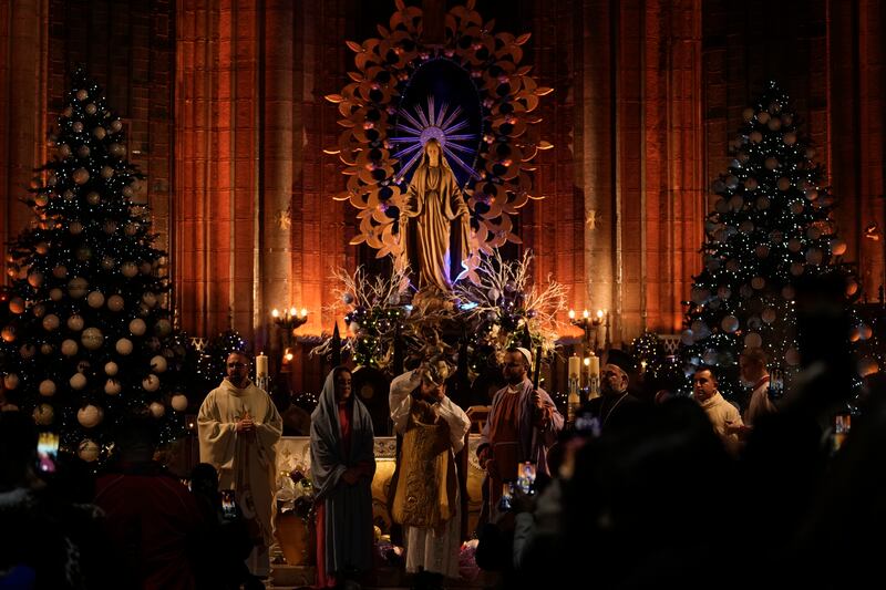 A Catholic Christmas Eve Mass at St Antoine Church in Istanbul. AP
