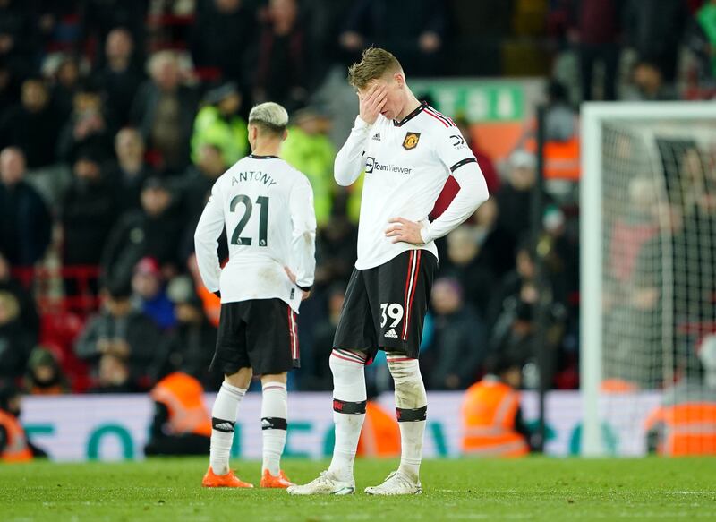 Manchester United's Scott McTominay at Anfield. PA