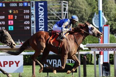 Mystic Guide seen winning the Group 2 Jim Dandy Stakes at Saratoga Race Course. Credit: Coglianese Photos