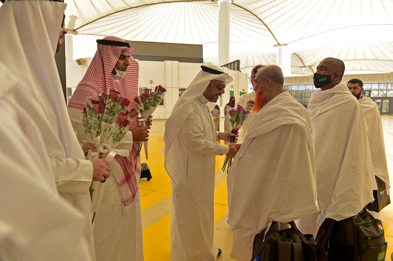 Muslim pilgrims arrive at King Abdulaziz International Airport in Saudi Arabia. AFP