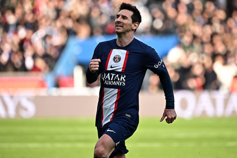 Lionel Messi celebrates scoring the winning goal AFP