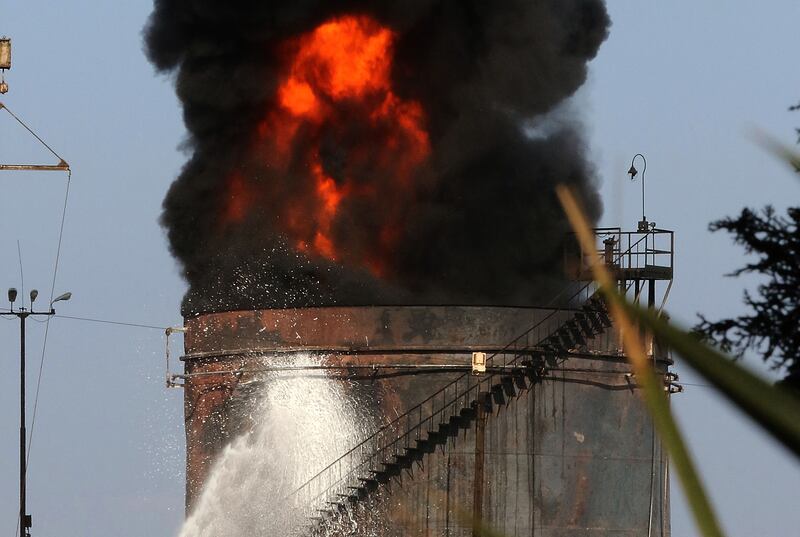 The blaze caused alarm as the country grapples with dire fuel shortages. AFP