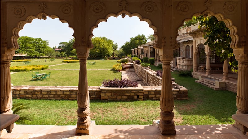 Deo Bagh features two 17th and 18th-century Maratha temples, two cenotaphs and a pavilion with 36 arched gateways. Photo: Deo Bagh