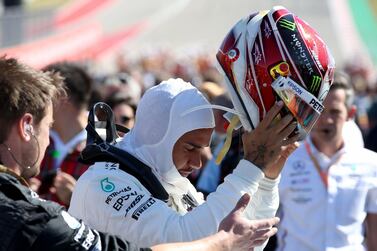 AUSTIN, TEXAS - NOVEMBER 03: Lewis Hamilton of Great Britain and Mercedes GP prepares to drive on the grid before the F1 Grand Prix of USA at Circuit of The Americas on November 03, 2019 in Austin, Texas. Charles Coates/Getty Images/AFP == FOR NEWSPAPERS, INTERNET, TELCOS & TELEVISION USE ONLY ==