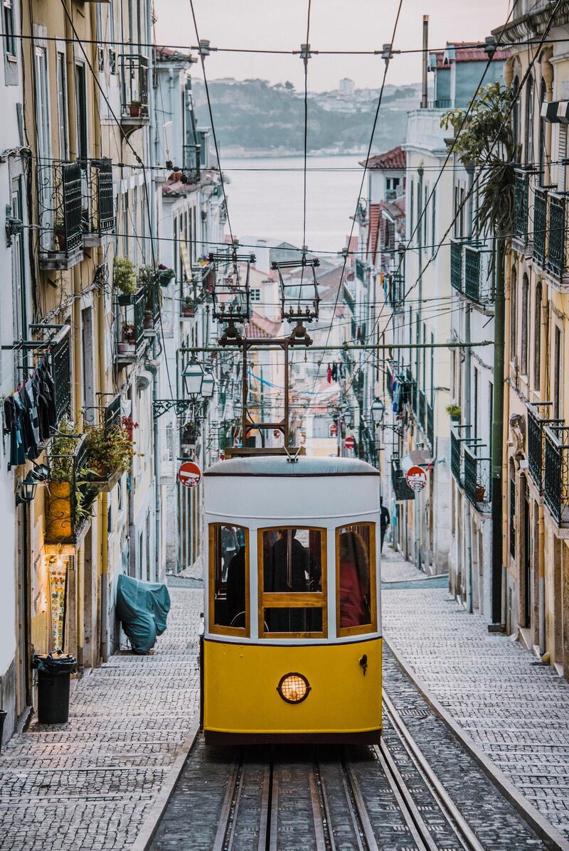 Elevador da Bica in Lisbon, Portugal. Getty Images