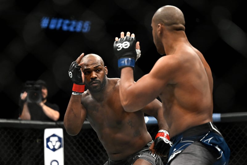 Jon Jones fights against fighter Ciryl Gane during their UFC 285 heavyweight title bout at T-Mobile Arena. AFP