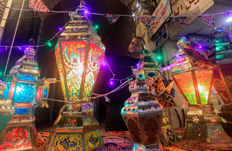 A Palestinian vendor displays traditional lanterns known in Arabic as "Fanous" outside his shop in Gaza City, ahead of the Muslim holy month of Ramadan. From cancelled iftar feasts to suspended mosque prayers, Muslims across the Middle East are bracing for a bleak month of Ramadan fasting as the threat of the COVID-19 pandemic lingers. Ramadan is a period for both self reflection and socialising. Believers fast from dawn to dusk and then gather around a family or community meal each evening of Islam's holiest month, which begins later this week and ends with Eid al-Fitr festivities.  AFP
