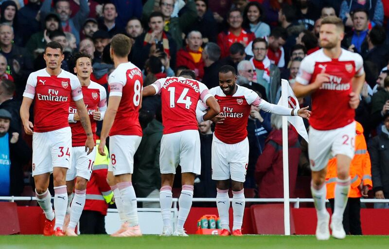 Striker: Alexandre Lacazette (Arsenal) – Scored the opening goal and played a part in Pierre-Emerick Aubameyang’s second as Arsenal saw off Everton. Reuters