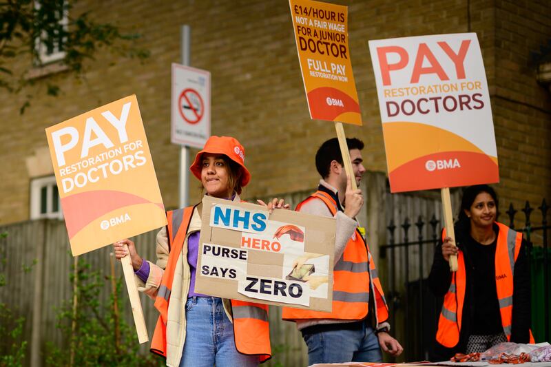 NHS consultants and junior doctors were on September 20 holding their first joint strike, reducing staff to Christmas Day levels. Getty Images
