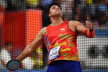 Iran's Ehsan Hadadi in action at the 2019 World Athletics Championships. Reuters