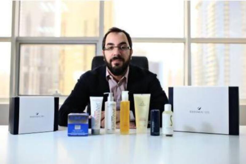 Jad Haidamous is the chief executive of the online cosmetics retailer Basharacare, which delivers to the customer via Aramex. Sarah Dea / The National