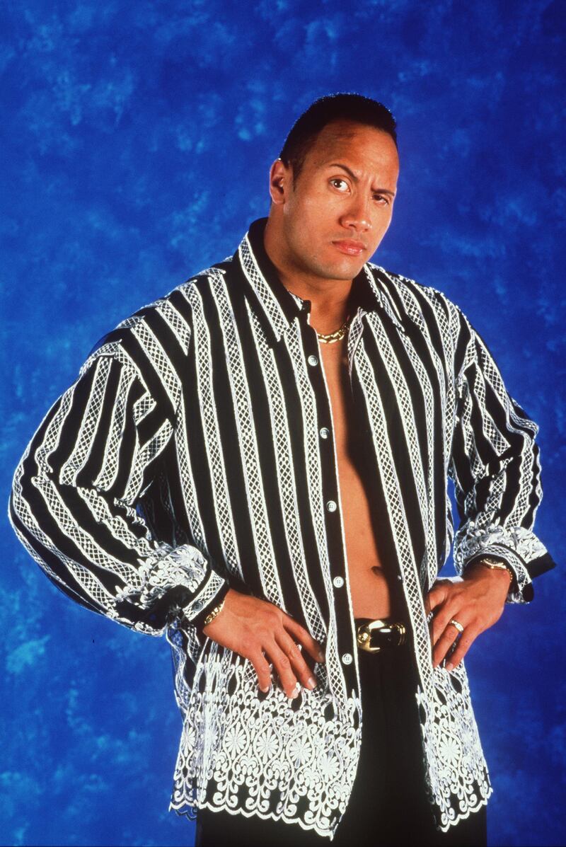 370782 06: World Wrestling Federation's Wrestler Rock Poses June 12, 2000 In Los Angeles, Ca.  (Photo By Getty Images)