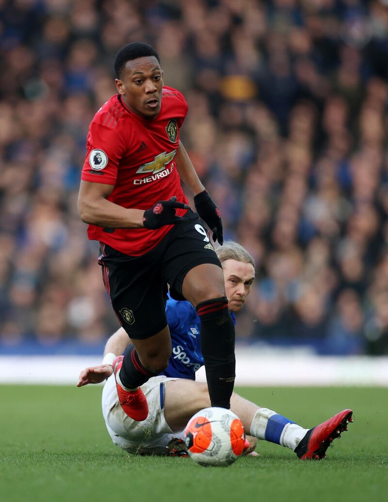 Manchester United's Anthony Martial on Sunday. Reuters