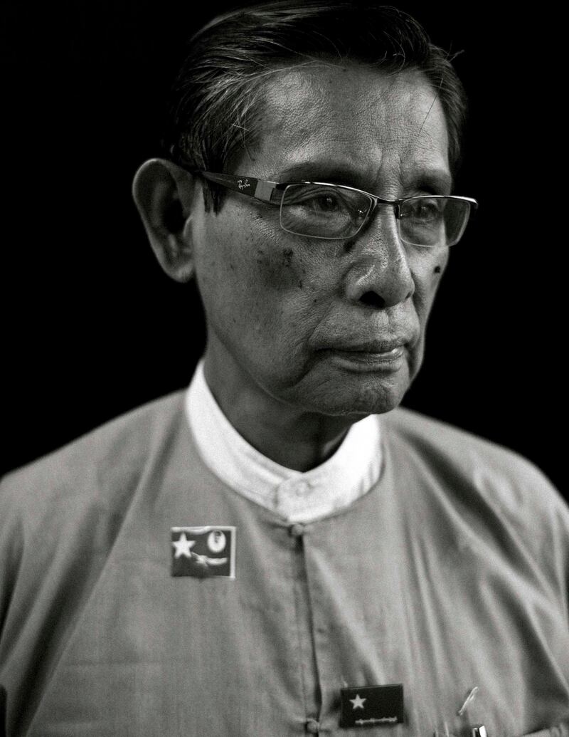 Yangon, 2012. Former Commander in Chief of the Armed Forces in Burma. He was forced to retire and convicted of treason. 7 years on prison. Chairman of the NLD. Photo by Chris Bartlett