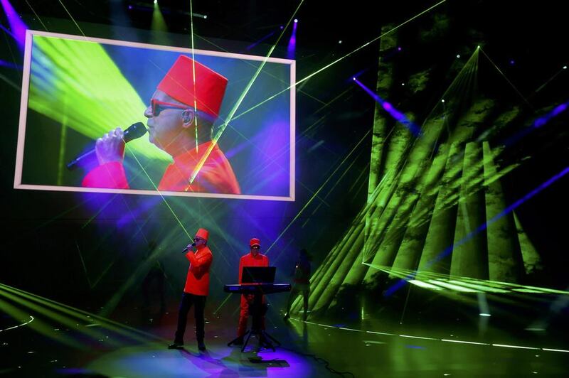 The Pet Shop Boys perform during the Volkswagen group night at the Frankfurt motor show. Ralph Orlowski / Reuters