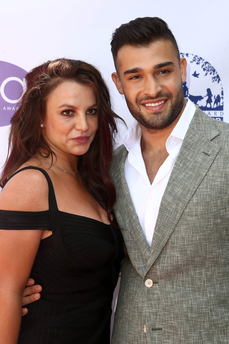 Britney Spears and Sam Asghari attend the 2019 Daytime Beauty Awards. AFP