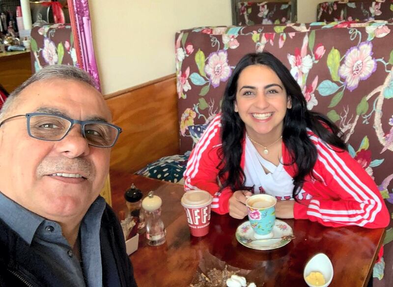 Adeeb and his daughter Hamsa, at a cafe in Christchurch just 45 minutes before the attacks started. Courtesy Adeeb Sami.