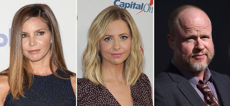 In this combination photo, Charisma Carpenter, from left, attends the 6th annual Thirst Gala on June 30, 2015 in Beverly Hills, Calif., Sarah Michelle Gellar arrives at Jingle Ball on Dec. 6, 2019, in Inglewood, Calif., and Joss Whedon arrives at the premiere of "Bad Times at the El Royale" on Sept. 22, 2018, in Los Angeles. Whedon, the prominent film and TV creator who faced a claim of abusive behavior on the set of â€œJustice League,â€ drew criticism Wednesday, Feb. 10, 2021, from actors who worked with him on â€œBuffy the Vampire Slayerâ€ including Gellar and Carpenter. Whedon didnâ€™t immediately respond to a request for comment. (AP Photo)
