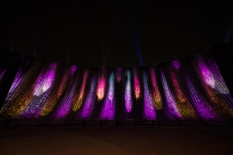 The walls are streaked with colour at night. Photo: WET