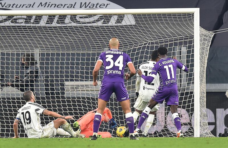 Alex Sandro scores an own goal to give Fiorentian a two-goal lead. EPA