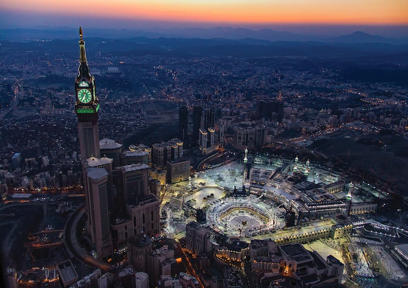A birds-eye-view of the Kaaba in Mecca, Saudi Arabia