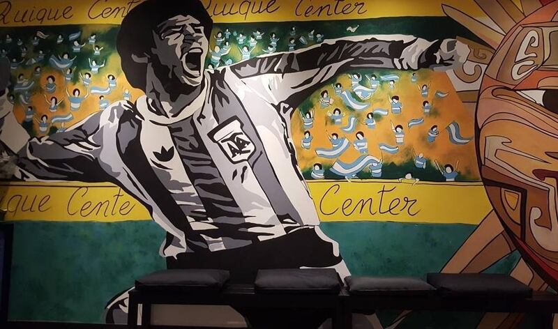 Cafe Diego was full of murals of Diego Maradona. Saeed Saeed