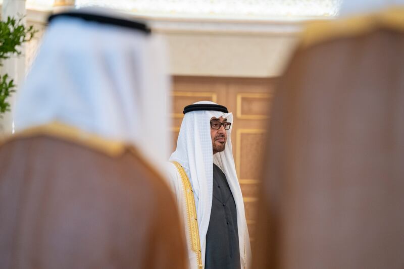 President Sheikh Mohamed attends the ceremony for newly appointed UAE ambassadors