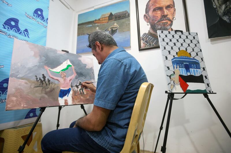 The artists plan to raise awareness of the Palestinians' plight through their art. Reuters